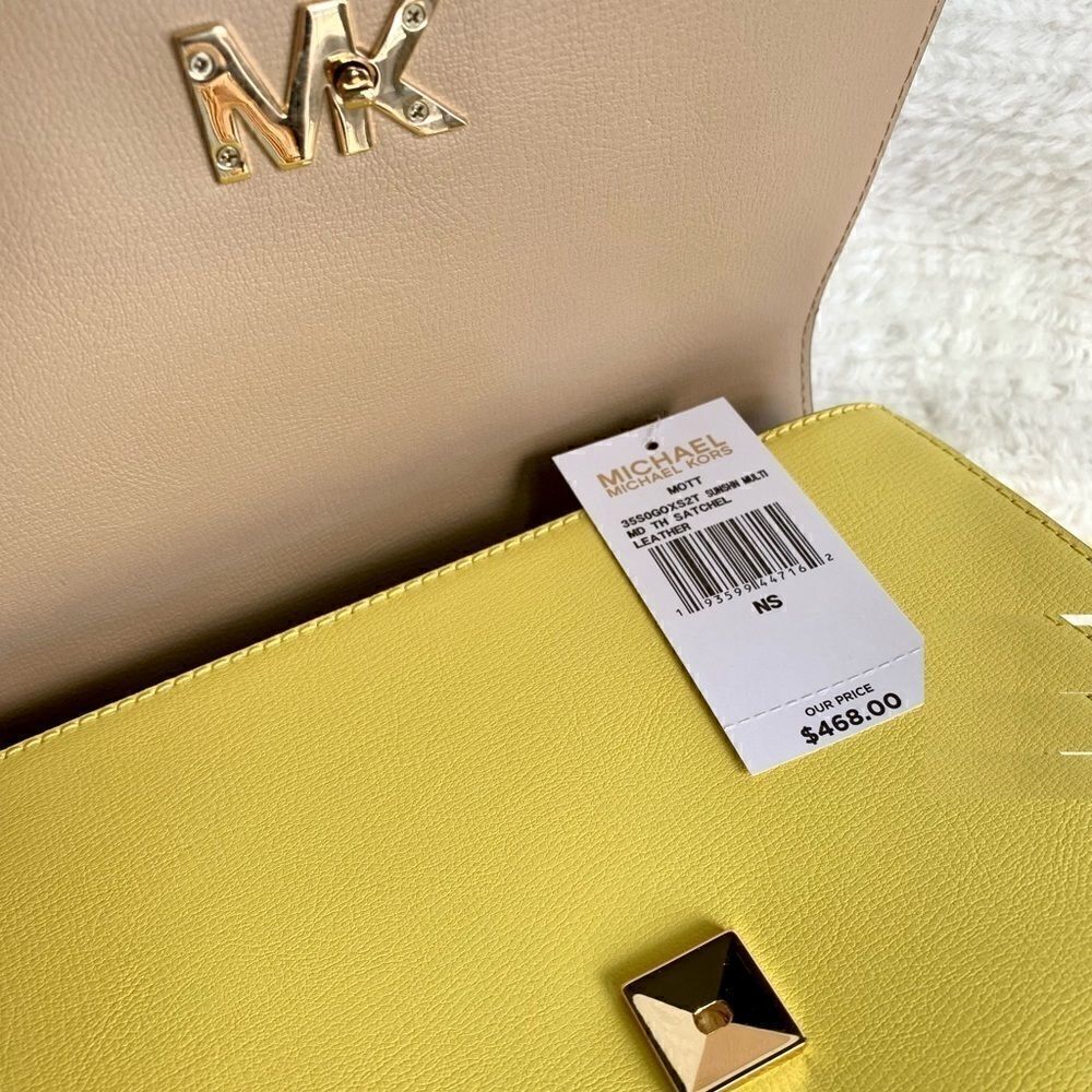 NWT MICHAEL KORS Mott Medium Leather Satchel - Picture 15 of 16